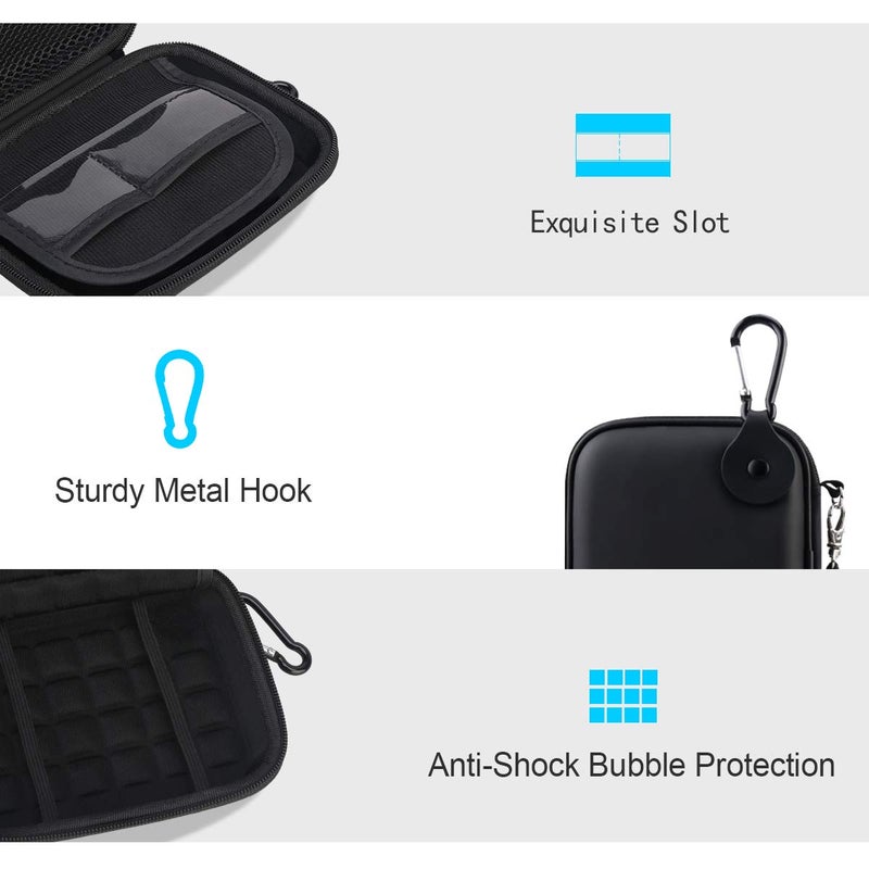 Lacdo Hard Drive Carrying Case for Western Digital WD Elements/WD My Passport/My Passport Ultra Portable External Hard Drive HDD 1TB 2TB 4TB 5TB 6TB USB 3.0 Protective Storage Travel Bag, Full Black - Image 2